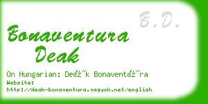 bonaventura deak business card